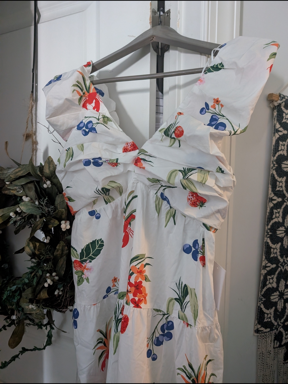 Petal & Pup White Maxi Dress with Red, Blue & Green Floral Print - Picture 14 of 14
